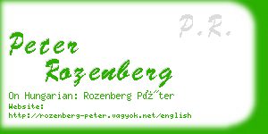 peter rozenberg business card